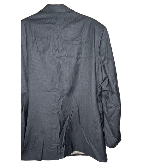 Perry Ellis Blazer Mens 44 Suit Jacket Sport Coat Gray Stripe Work Old Money - Picture 7 of 9